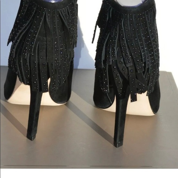 NIB Bcbg Kidsuede Fringe Ankle Bootie 10M Orig$350 - Picture 7 of 12